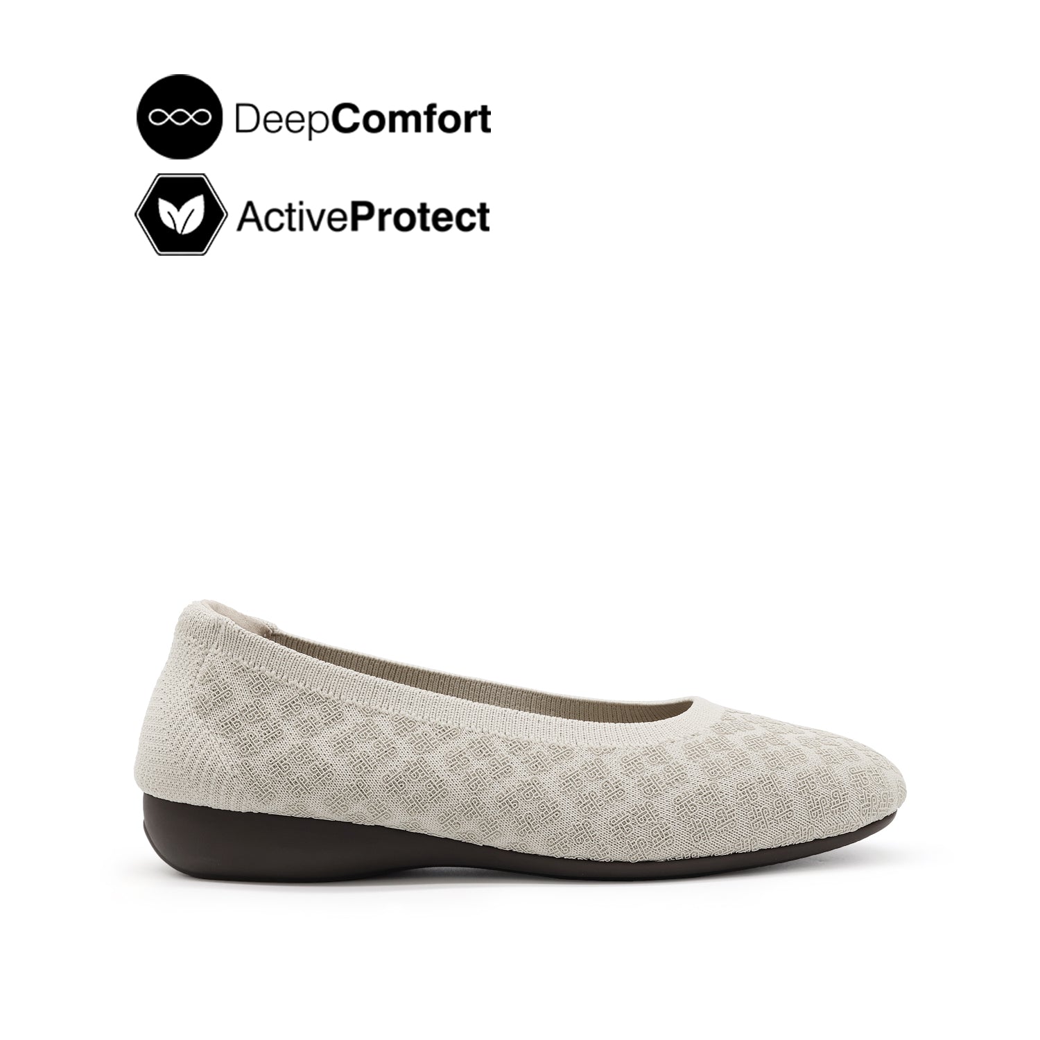 Gemma Knitted Women's Shoes - Taupe Knitted