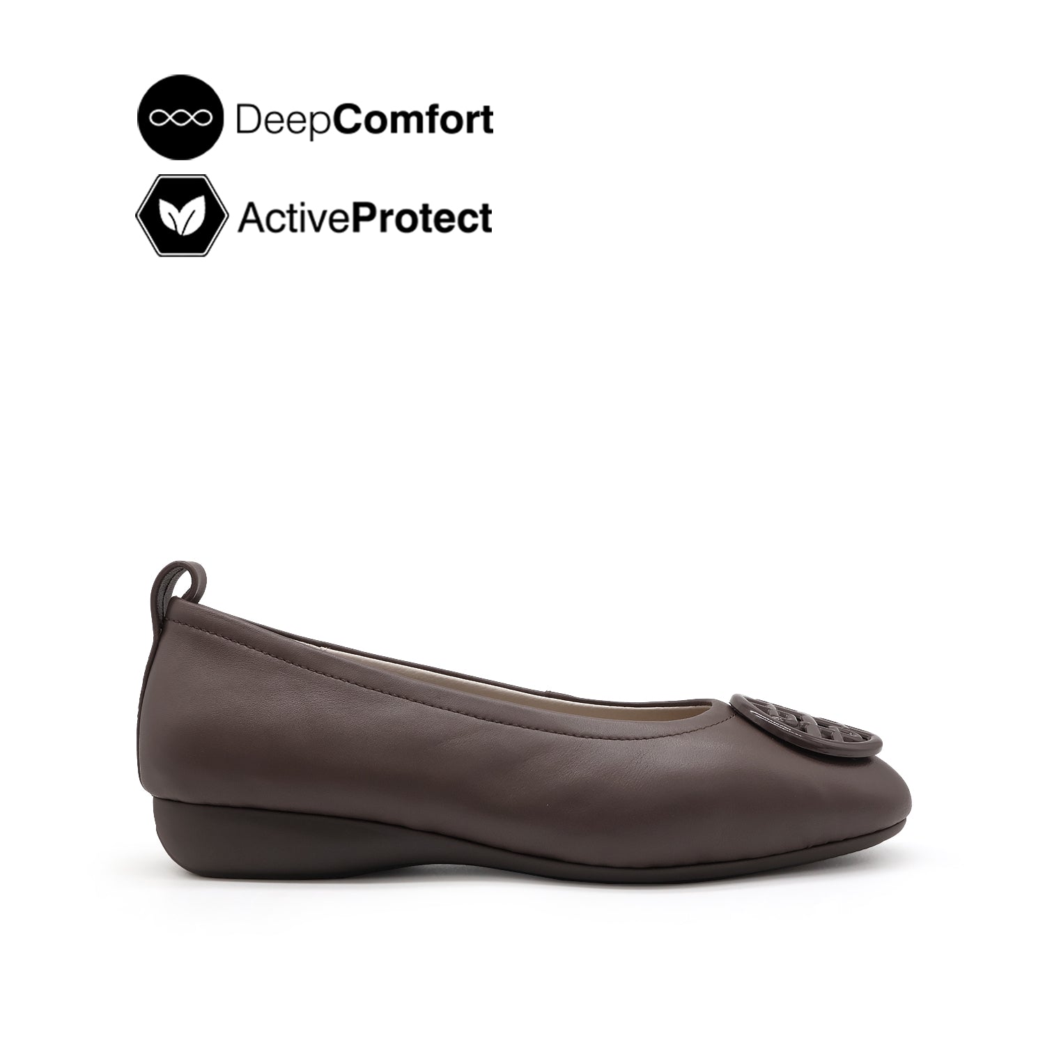Gemma Medallion Women's Shoes - Coffee Leather