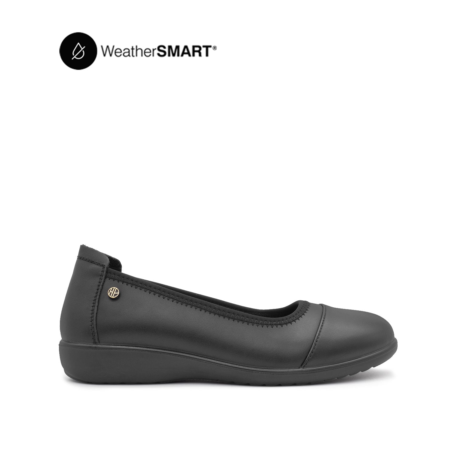 Nadia Toe Cap Women's Shoes - Black Leather Waterproof