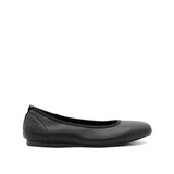 Stella Slip On Plain Toe Women's Shoes - Black Coated Leather