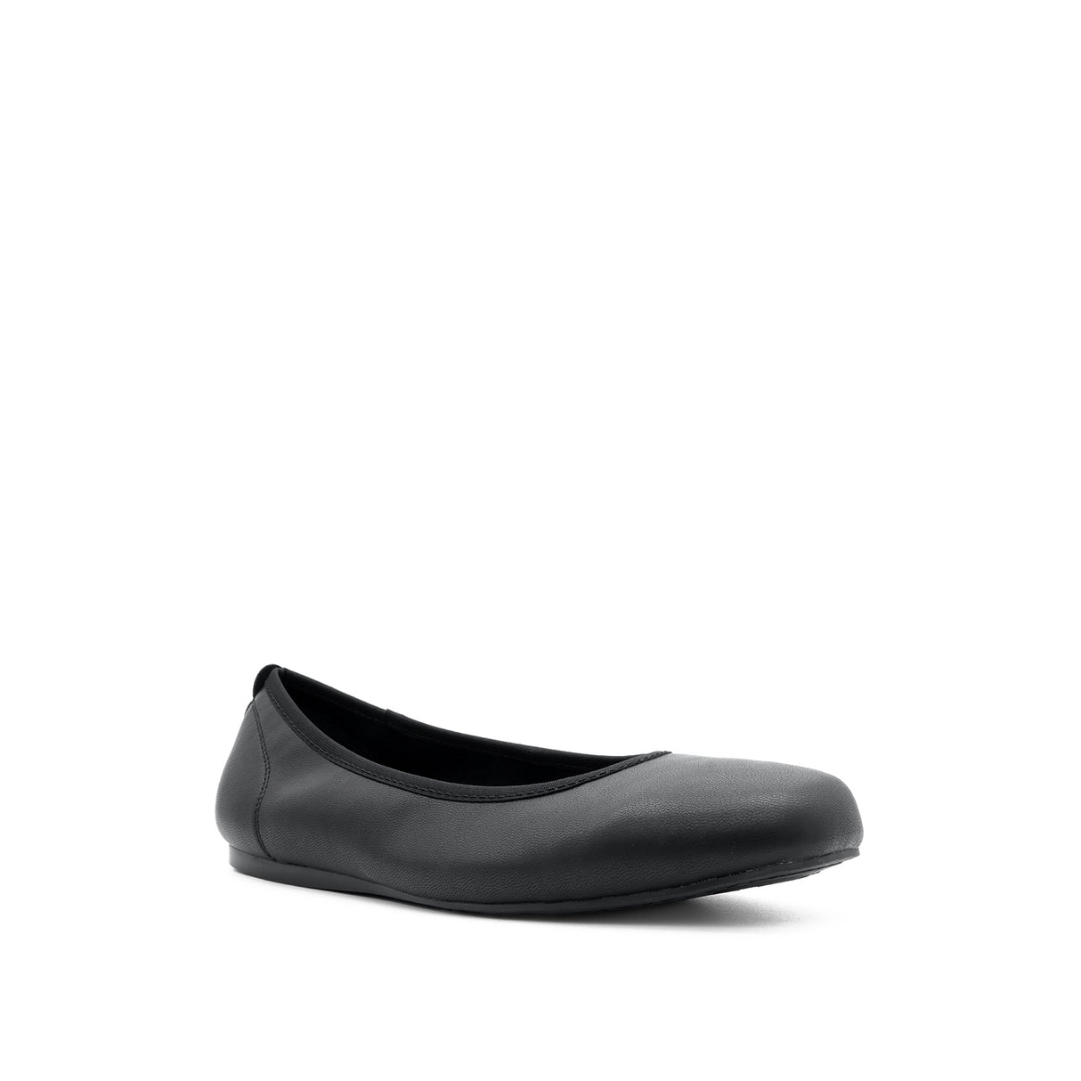 Stella Slip On Plain Toe Women's Shoes - Black Coated Leather