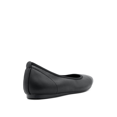 Stella Slip On Plain Toe Women's Shoes - Black Coated Leather