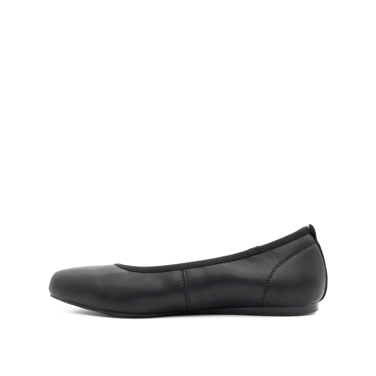 Stella Slip On Plain Toe Women's Shoes - Black Coated Leather