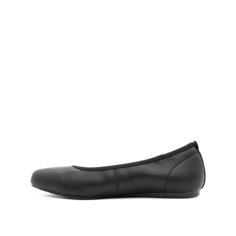 Stella Slip On Plain Toe Women's Shoes - Black Coated Leather