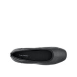 Stella Slip On Plain Toe Women's Shoes - Black Coated Leather