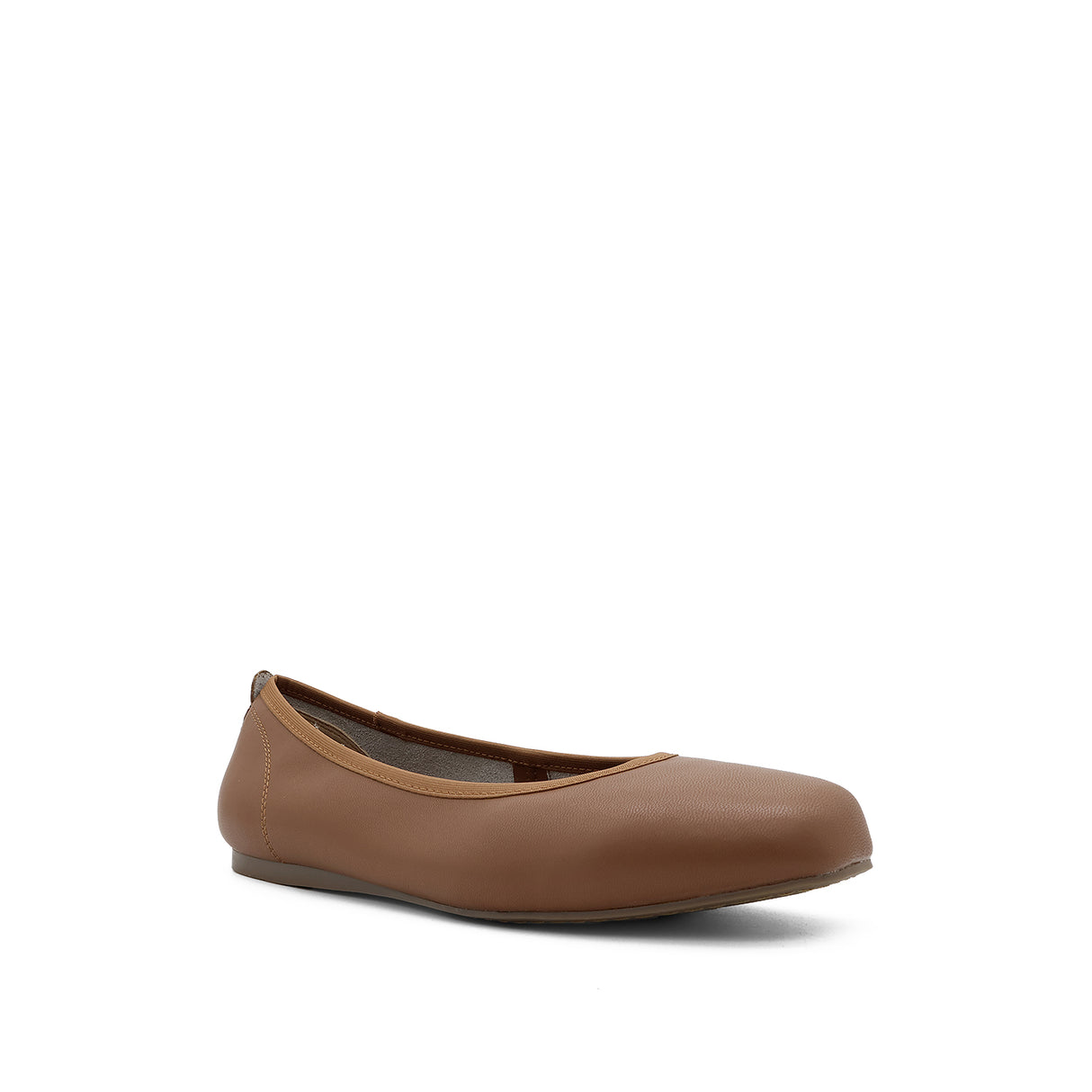 Stella Slip On Plain Toe Women's Shoes - Tan Coated Leather