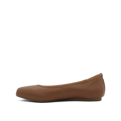 Stella Slip On Plain Toe Women's Shoes - Tan Coated Leather