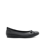 Stella Bow Women's Shoes - Black Coated Leather