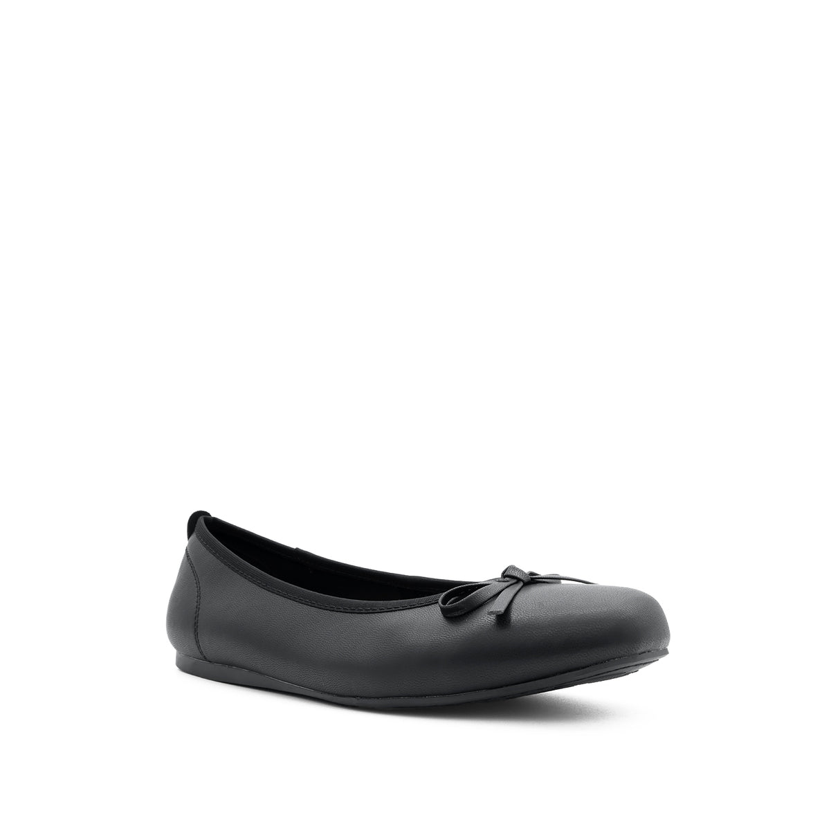 Stella Bow Women's Shoes - Black Coated Leather