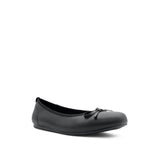 Stella Bow Women's Shoes - Black Coated Leather