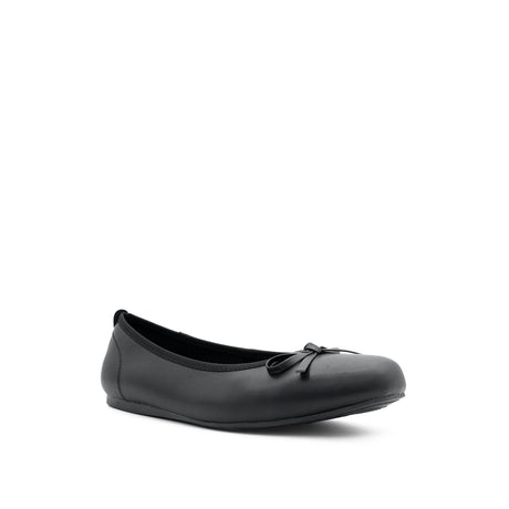 Stella Bow Women's Shoes - Black Coated Leather