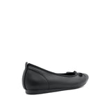 Stella Bow Women's Shoes - Black Coated Leather