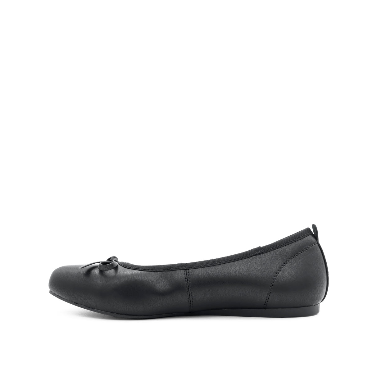 Stella Bow Women's Shoes - Black Coated Leather