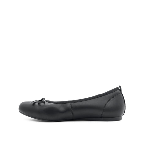 Stella Bow Women's Shoes - Black Coated Leather