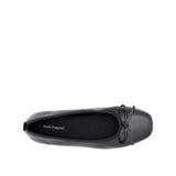 Stella Bow Women's Shoes - Black Coated Leather