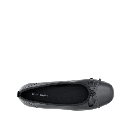 Stella Bow Women's Shoes - Black Coated Leather
