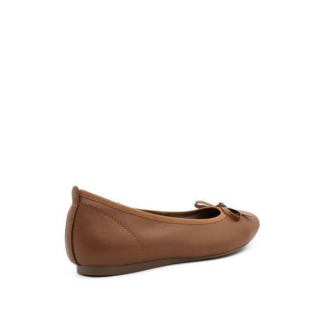 Stella Bow Women's Shoes - Tan Coated Leather