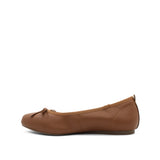 Stella Bow Women's Shoes - Tan Coated Leather