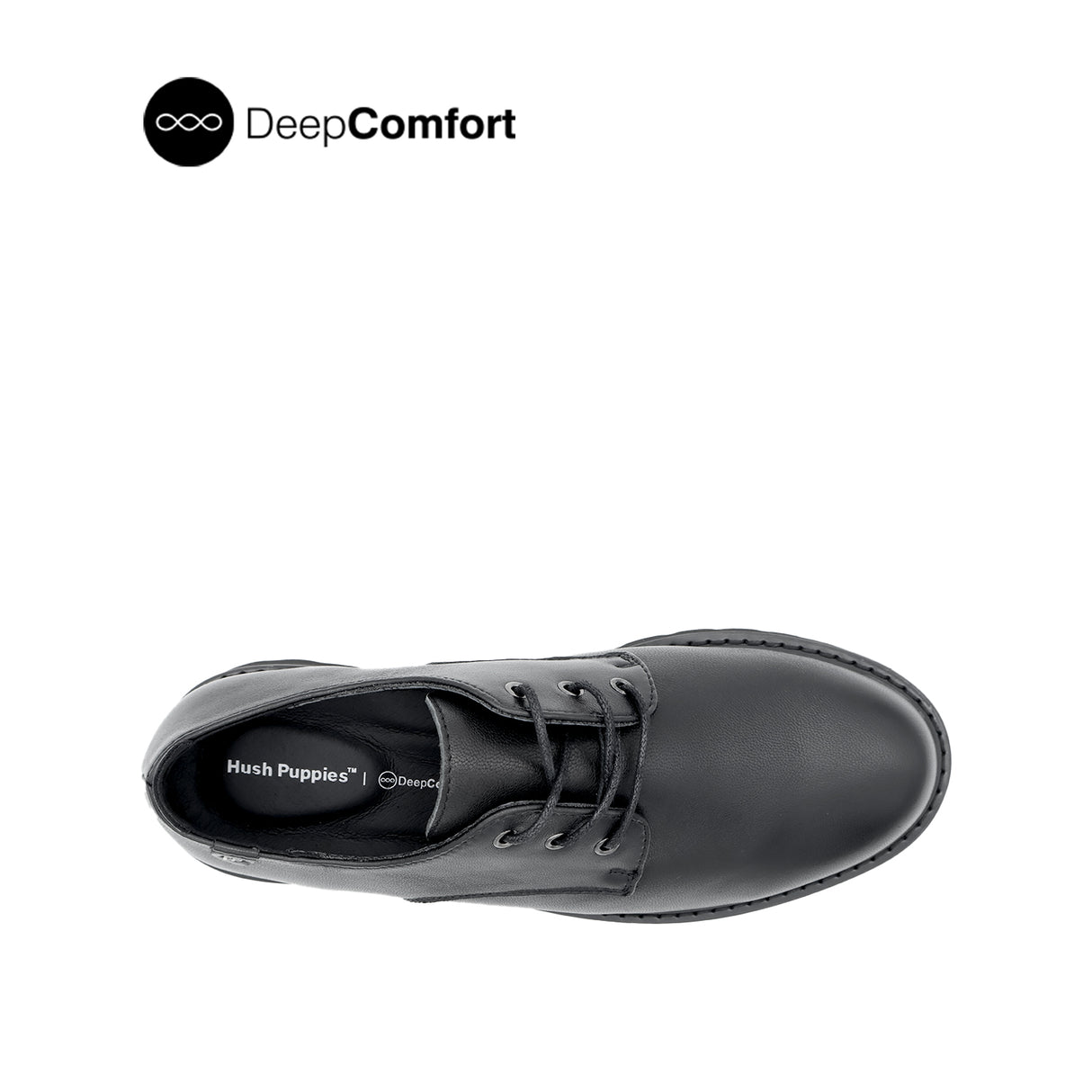 Patsey Lace Up Women's Shoes - Black Leather Plain Toe