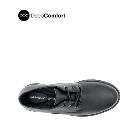 Patsey Lace Up Women's Shoes - Black Leather Plain Toe