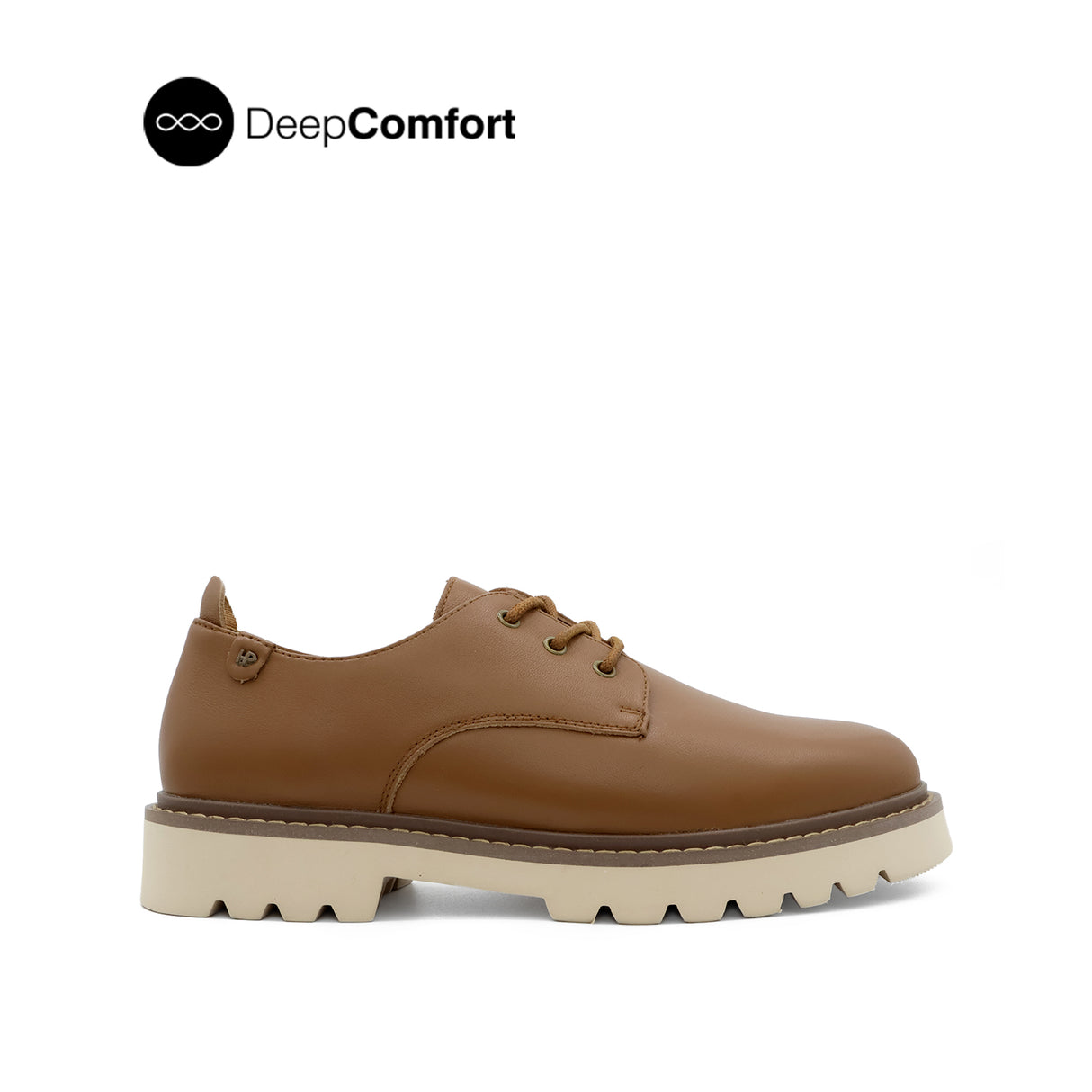 Patsey Lace Up Women's Shoes - Tan Leather Plain Toe