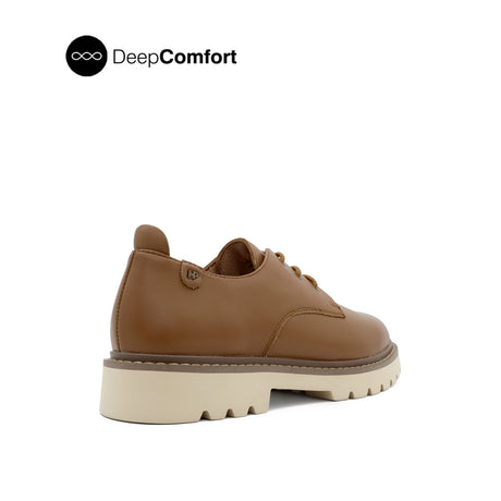 Patsey Lace Up Women's Shoes - Tan Leather Plain Toe