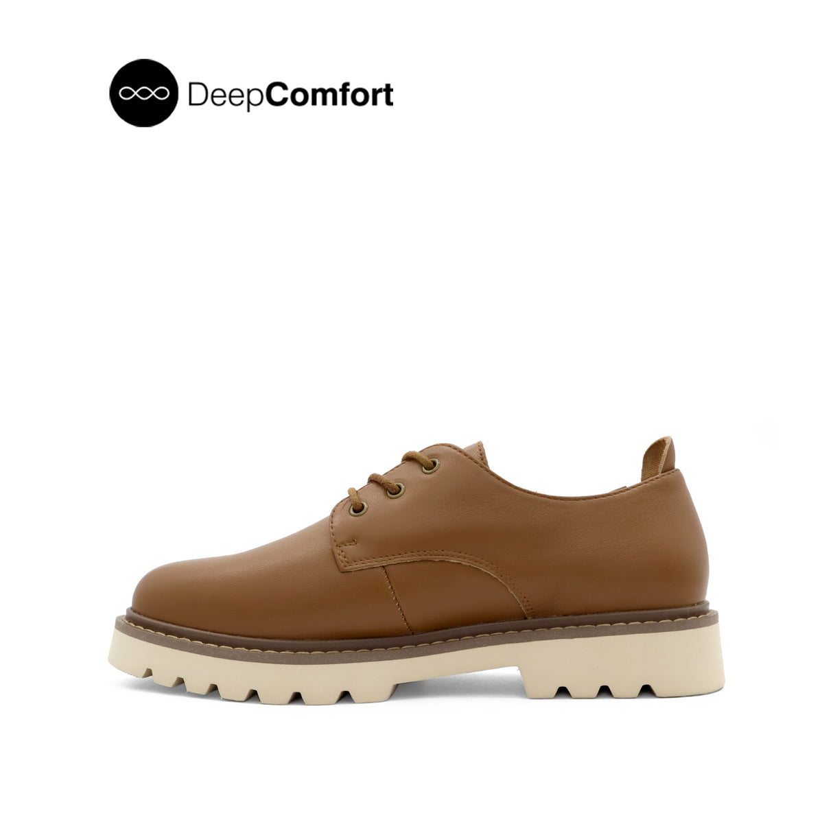 Patsey Lace Up Women's Shoes - Tan Leather Plain Toe