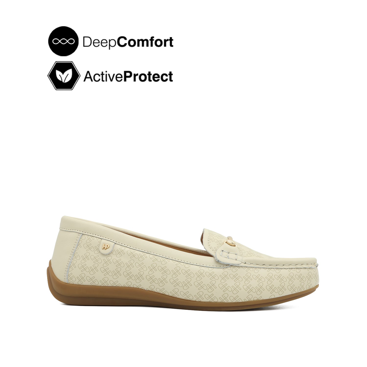Discount on Hush Puppies  shoes - SKU: Nora Bit Women's Shoes - Cream Monogram Leather
