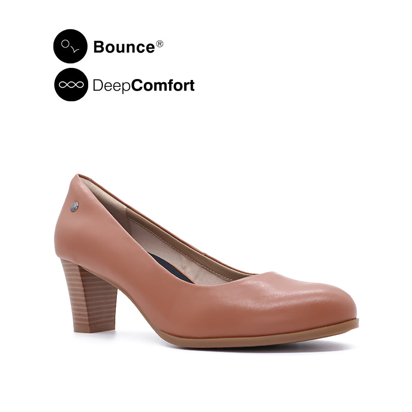 Tan store leather pumps