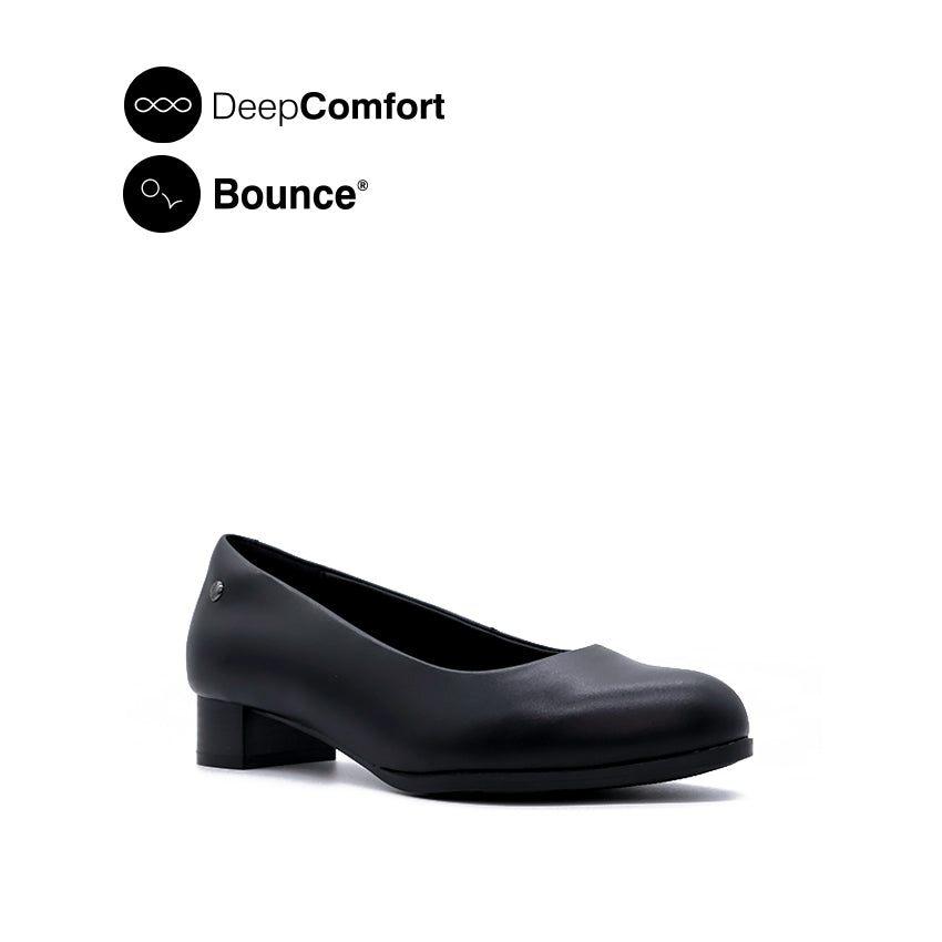 Genie Pump Women's Shoes - Black Leather