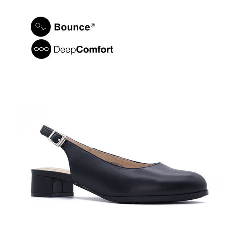 Drixie Backstrap Women's Shoes - Black Leather