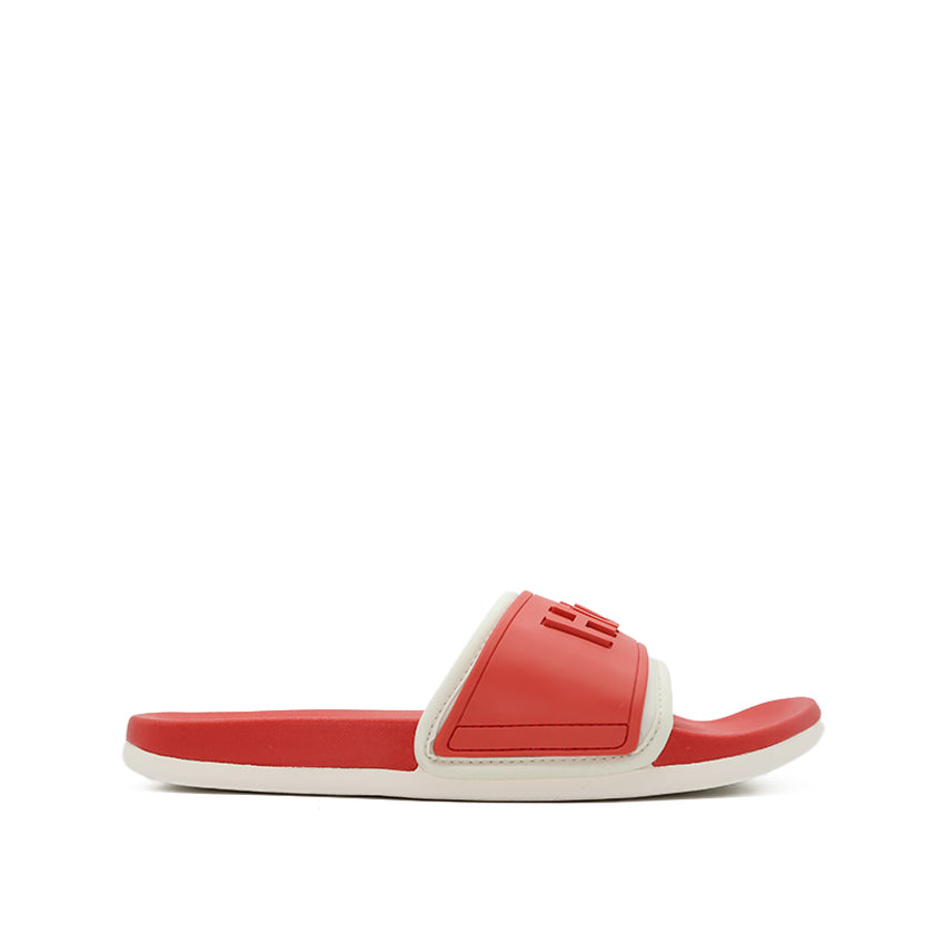 Gaynor Slide Women's Sandals - Coral Pink White Neoprene