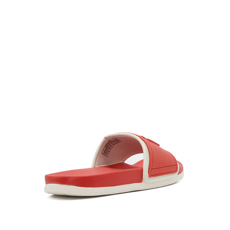 Gaynor Slide Women's Sandals - Coral Pink White Neoprene