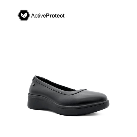 Sana Wedge Slip On Women's Shoes - Black Leather