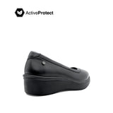 Sana Wedge Slip On Women's Shoes - Black Leather