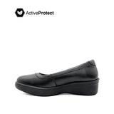 Sana Wedge Slip On Women's Shoes - Black Leather