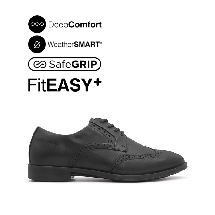 Otom Lace Up Wingtip Men's Shoes - Black Leather Waterproof Hush Puppies Philippines