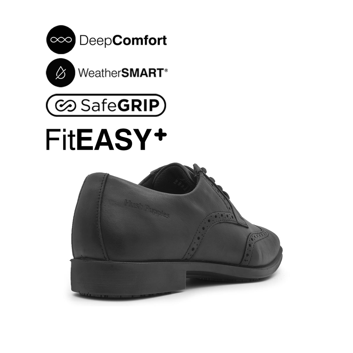 Otom Lace Up Wingtip Men's Shoes - Black Leather Waterproof