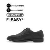 Otom Lace Up Wingtip Men's Shoes - Black Leather Waterproof