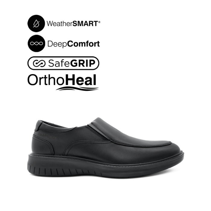Loki Slip On AT Men's Shoes - Black Leather WP Hush Puppies Philippines