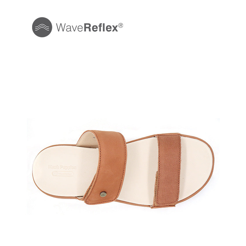 Eva 2-Strap Women's Sandals - Tan Waxed Leather