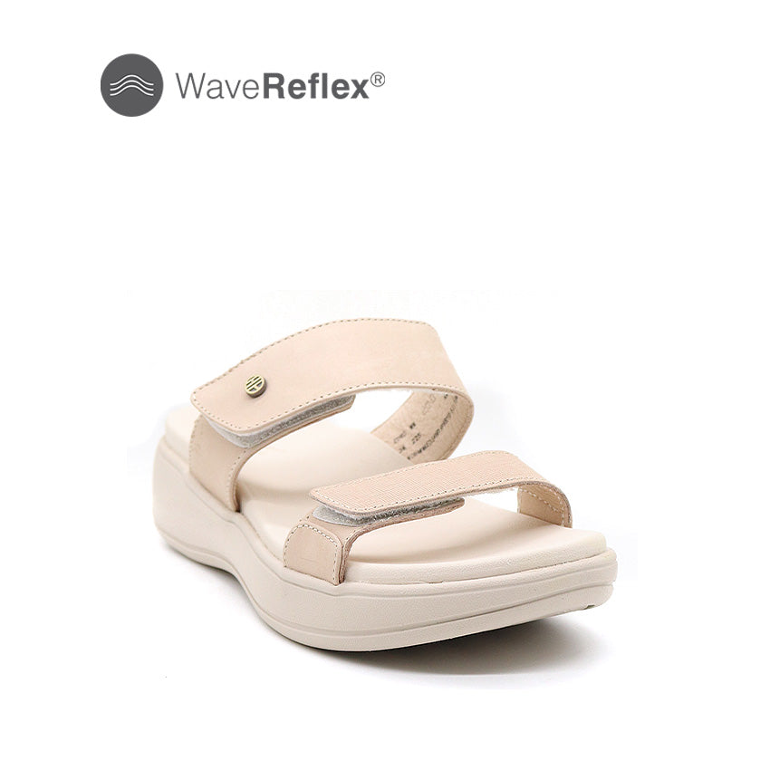 Eva 2-Strap Women's Sandals - Cream Waxed Leather