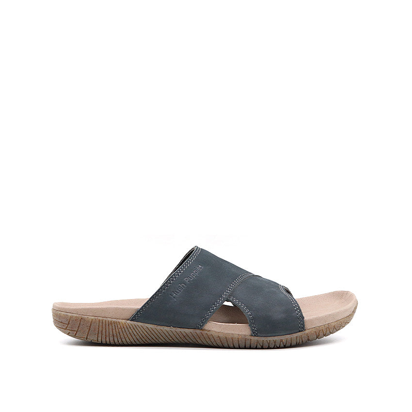 Gaius Slide Men's Sandals - Navy Leather