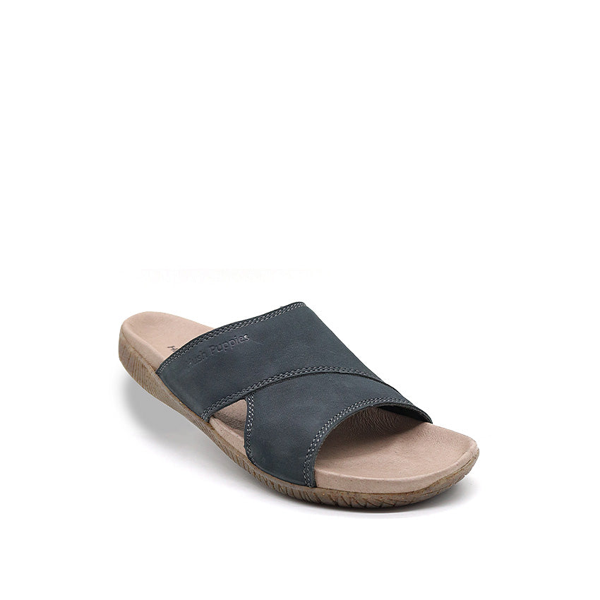 Gaius Slide Men's Sandals - Navy Leather