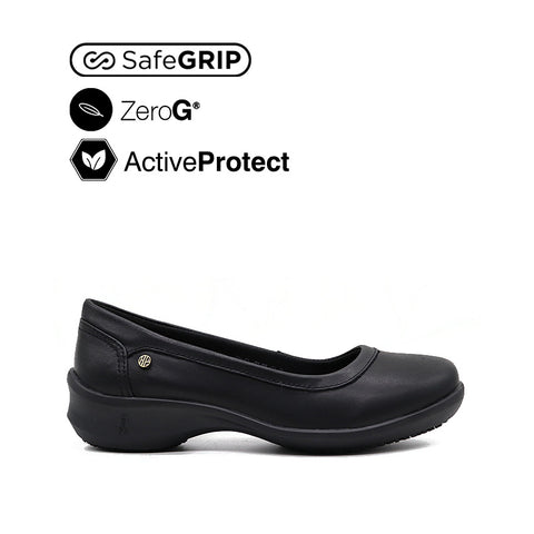 Genette Slip On Women's Shoes - Black Leather