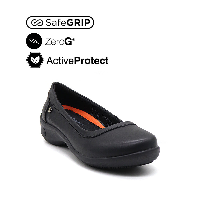 Genette Slip On Women's Shoes - Black Leather
