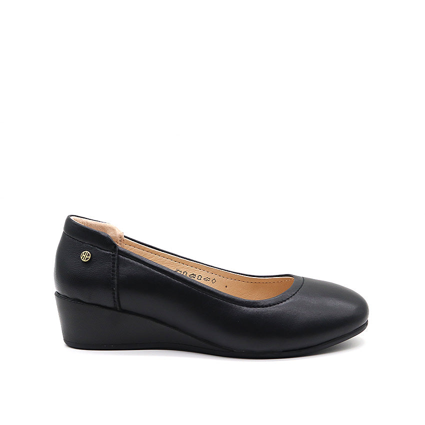 Black wedge heel shoes online