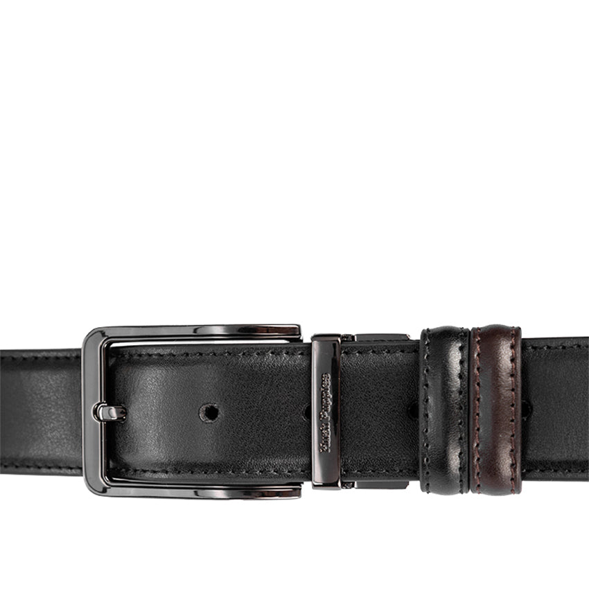 Robbin Pin Clip Reversible Men's Belt - Black & Dark Brown
