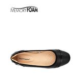 Atasha Toe Cap Women's Shoes - Black Leather