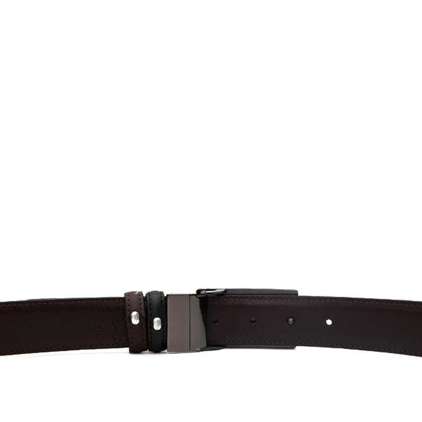 Struan Flat Clip Reversible Men's Belt - Black & Dark Brown